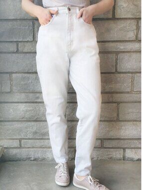 90s Rio High Rise Denim Jeans - 'Slate White' - 100% Cotton